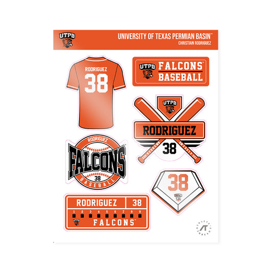 UTPB - NCAA Baseball : Christian Rodriguez - Sticker Sheet-0