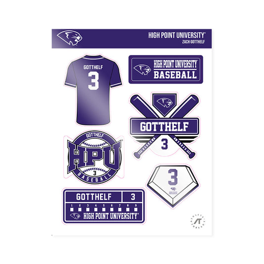 High Point - NCAA Baseball : Zach Gotthelf - Sticker Sheet-0