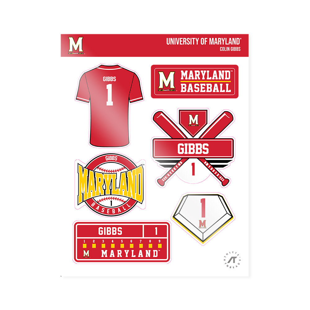 Maryland - NCAA Baseball : Colin Gibbs - Sticker Sheet-0