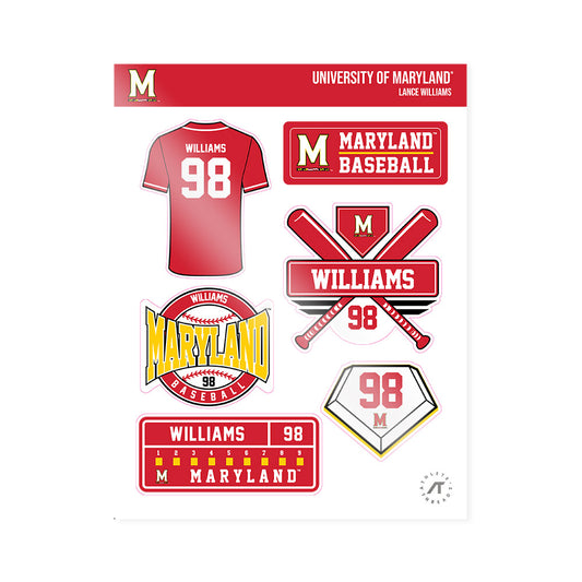 Maryland - NCAA Baseball : Lance Williams - Sticker Sheet-0