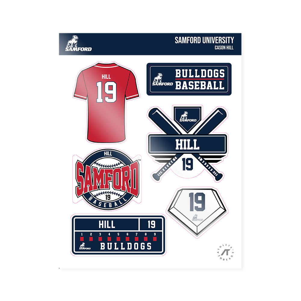 Samford - NCAA Baseball : Cason Hill - Sticker Sheet-0