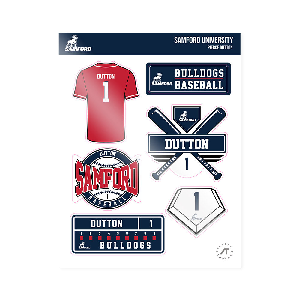 Samford - NCAA Baseball : Pierce Dutton - Sticker Sheet-0