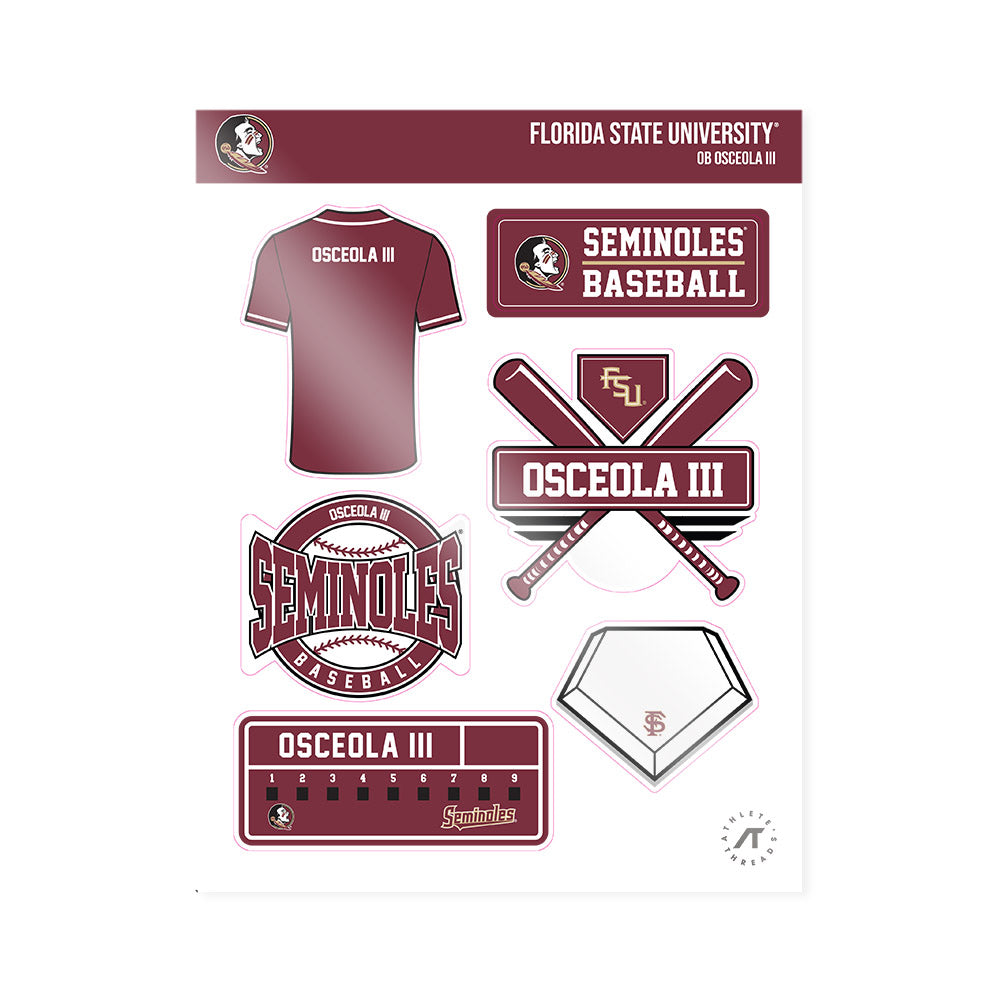 FSU - NCAA Baseball : OB Osceola III - Sticker Sheet-0