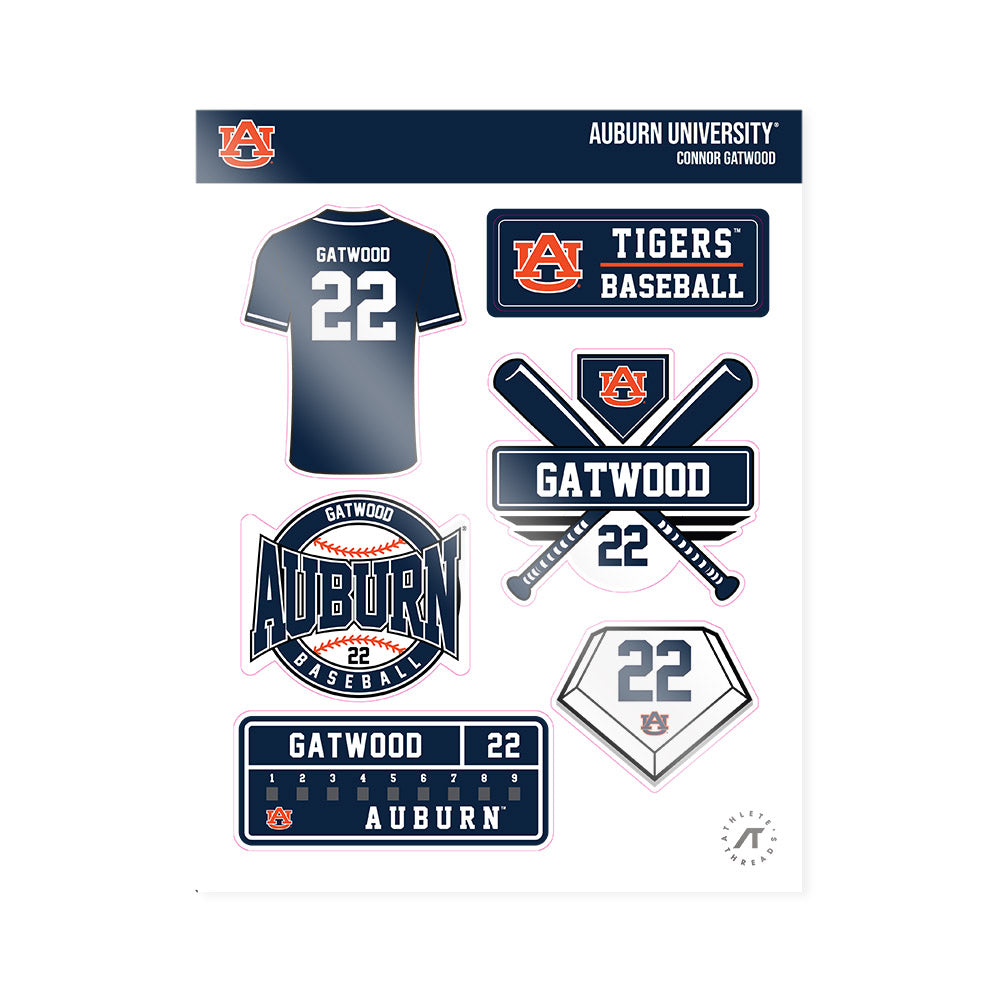 Auburn - NCAA Baseball : Connor Gatwood - Sticker Sheet-0