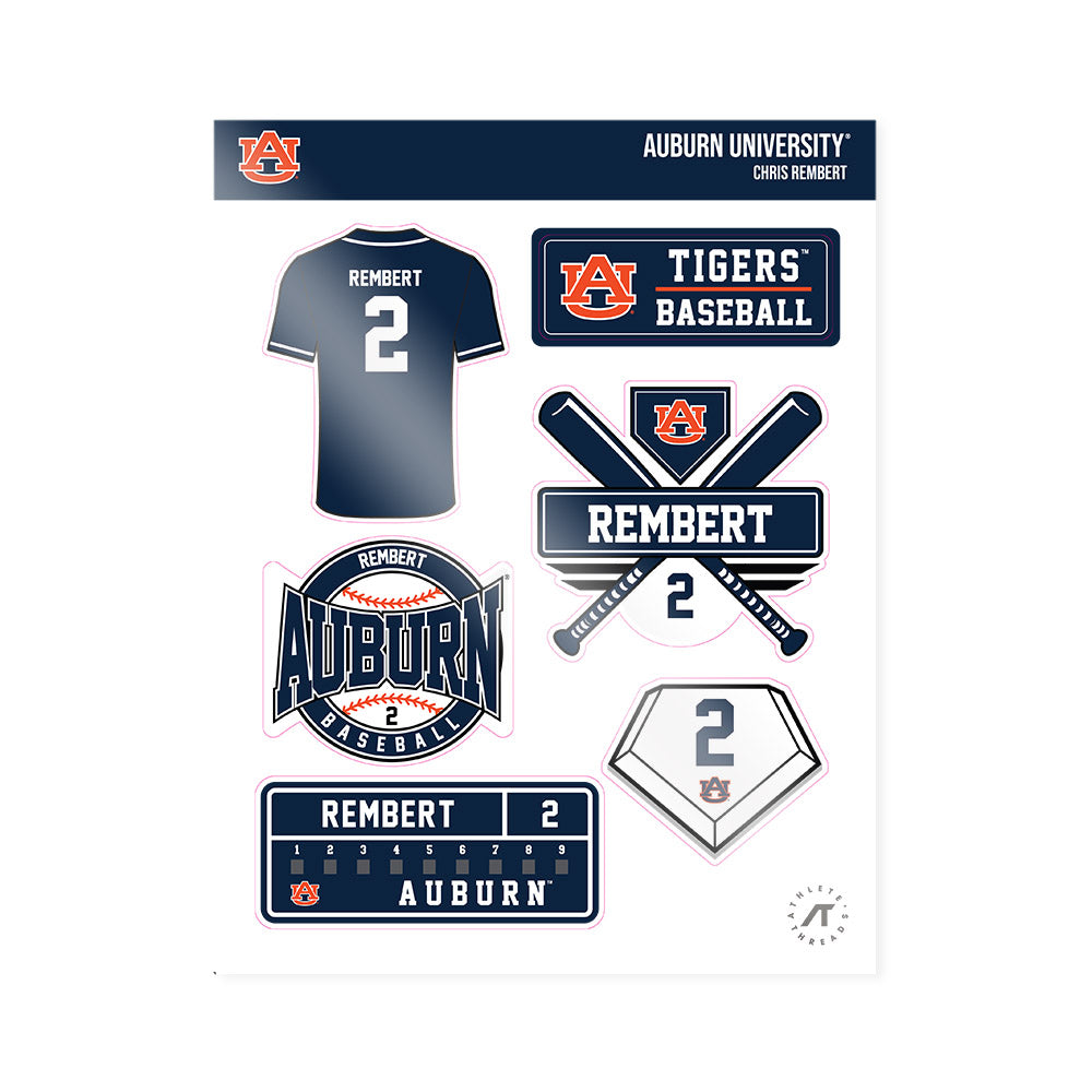 Auburn - NCAA Baseball : Chris Rembert - Sticker Sheet-0
