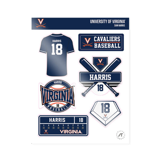 Virginia - NCAA Baseball : Sam Harris - Sticker Sheet-0