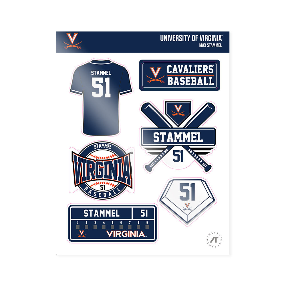 Virginia - NCAA Baseball : Max Stammel - Sticker Sheet-0