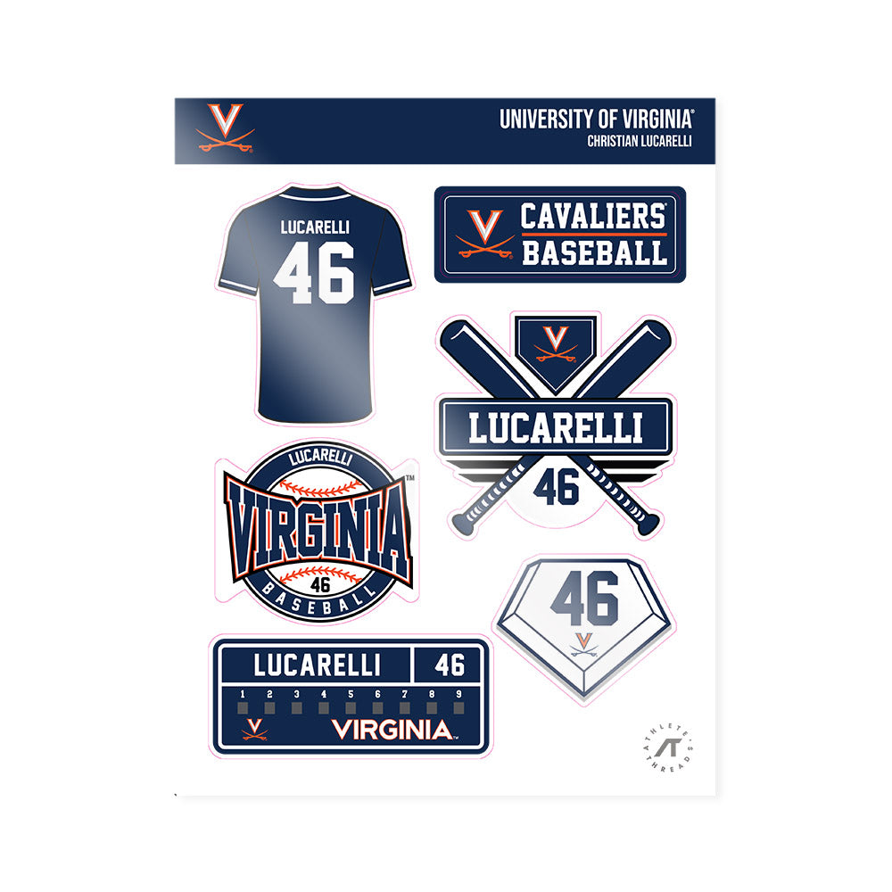 Virginia - NCAA Baseball : Christian Lucarelli - Sticker Sheet-0