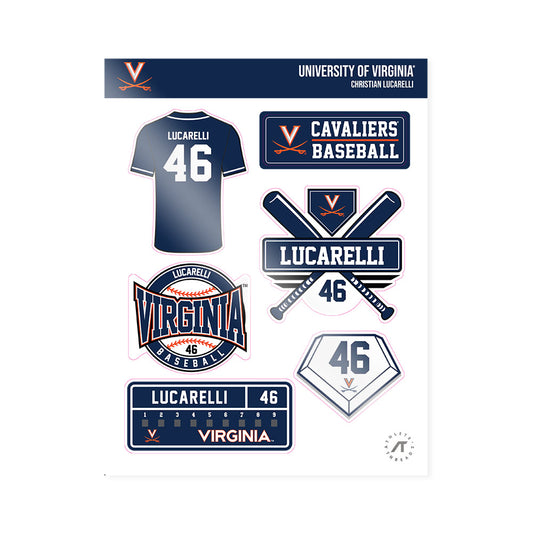 Virginia - NCAA Baseball : Christian Lucarelli - Sticker Sheet-0
