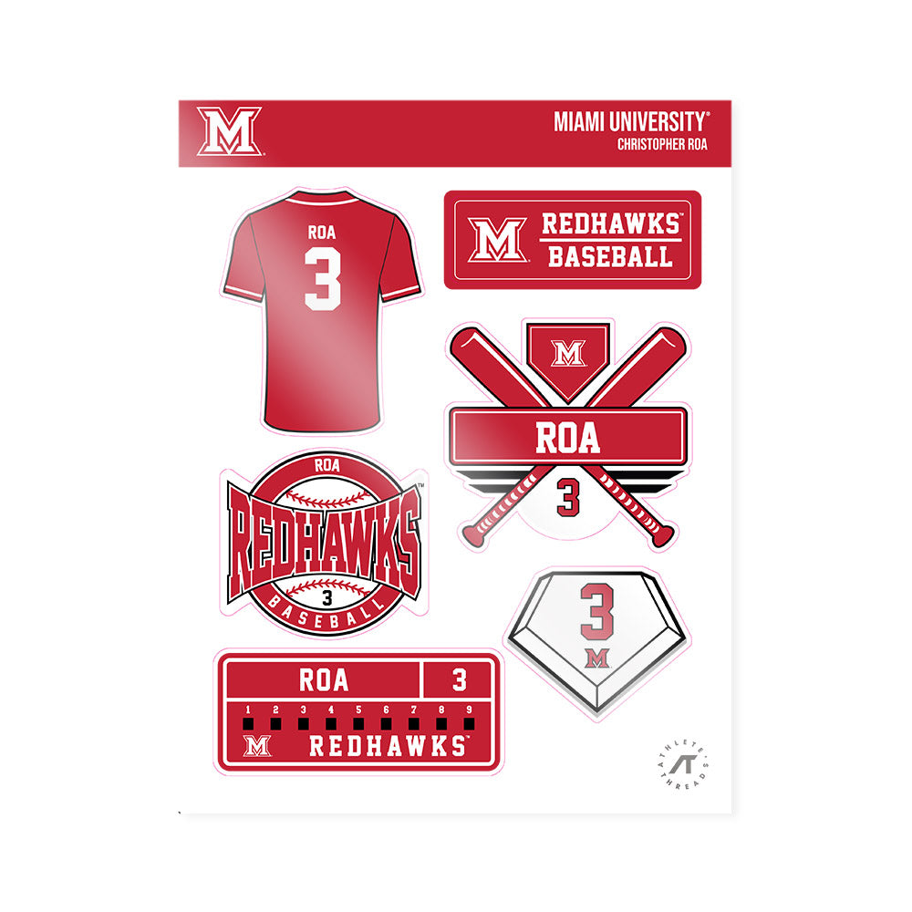 Miami of Ohio - NCAA Baseball : Christopher Roa - Sticker Sheet-0