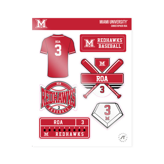 Miami of Ohio - NCAA Baseball : Christopher Roa - Sticker Sheet-0