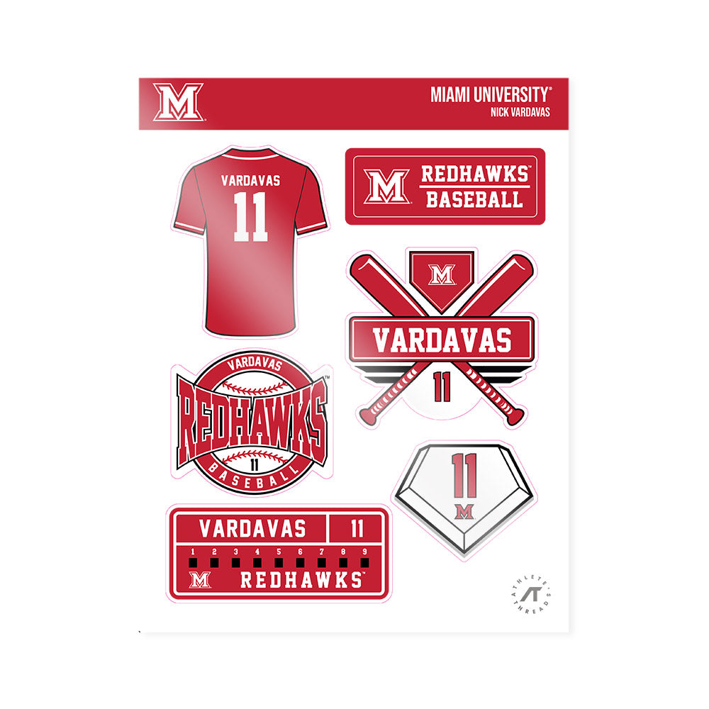 Miami of Ohio - NCAA Baseball : Nick Vardavas - Sticker Sheet-0