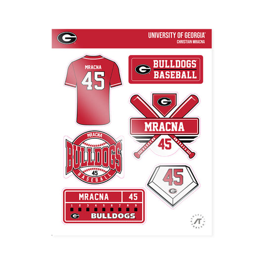 Georgia - NCAA Baseball : Christian Mracna - Sticker Sheet-0