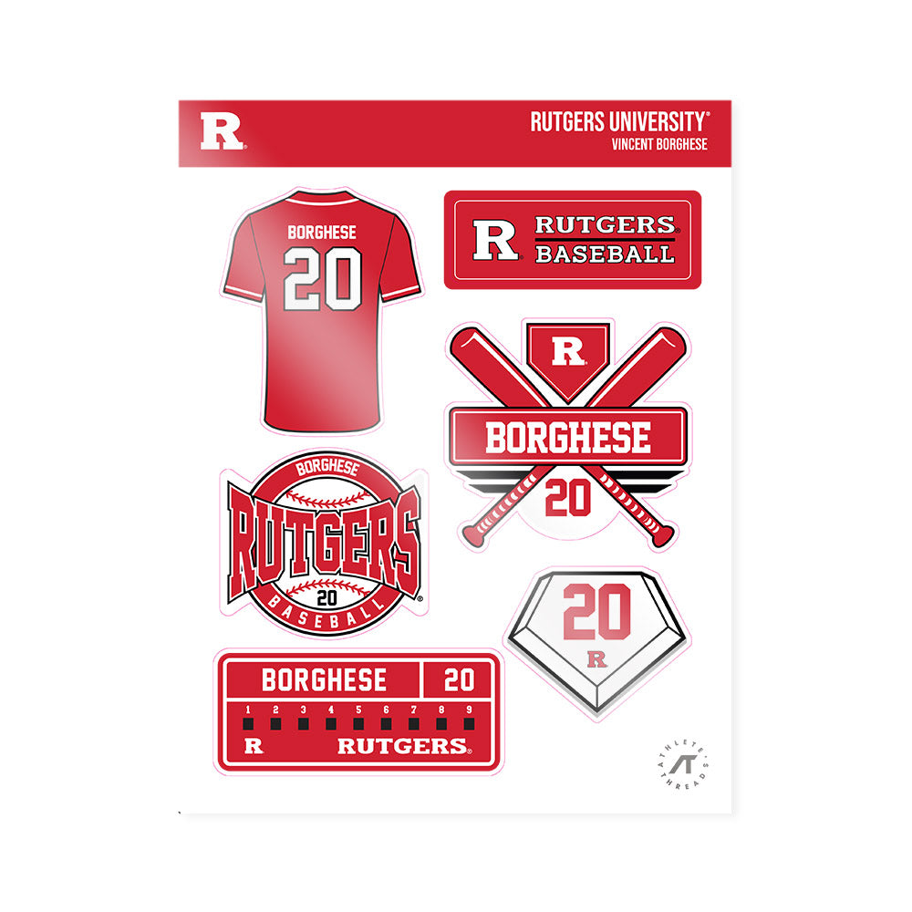 Rutgers - NCAA Baseball : Vincent Borghese - Sticker Sheet-0