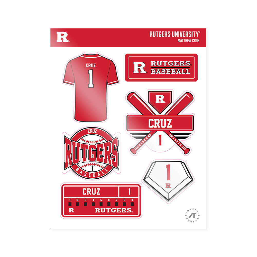 Rutgers - NCAA Baseball : Matthew Cruz - Sticker Sheet-0