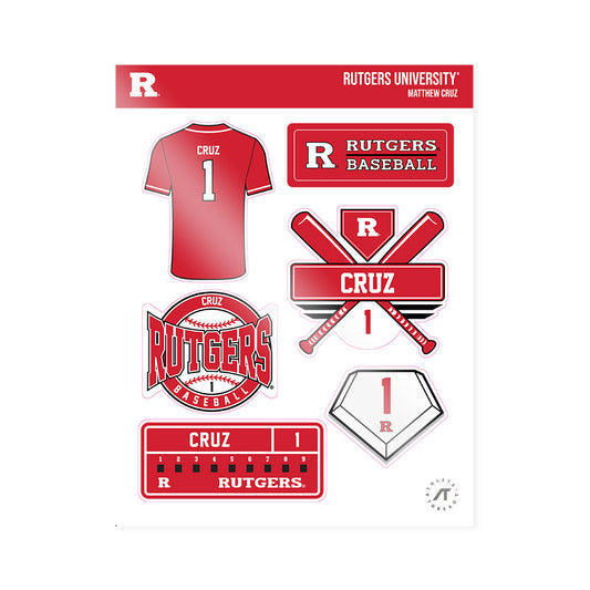 Rutgers - NCAA Baseball : Matthew Cruz - Sticker Sheet-0