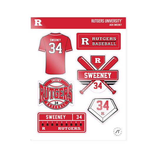Rutgers - NCAA Baseball : Jack Sweeney - Sticker Sheet-0