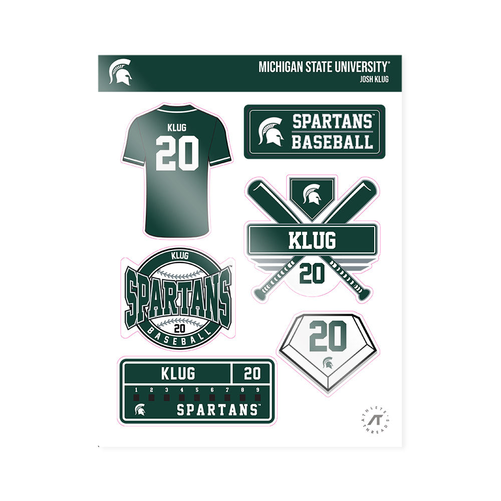 Michigan State - NCAA Baseball : Josh Klug - Sticker Sheet-0