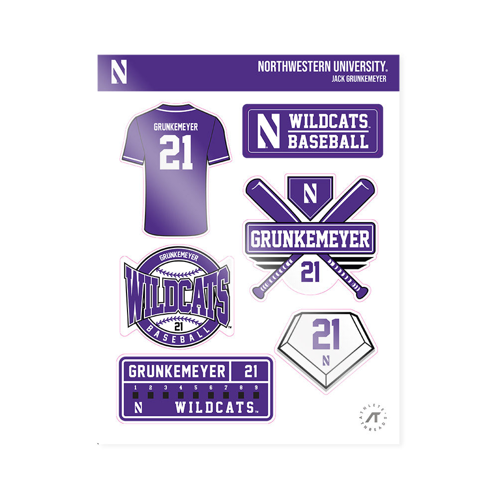 Northwestern - NCAA Baseball : Jack Grunkemeyer - Sticker Sheet-0