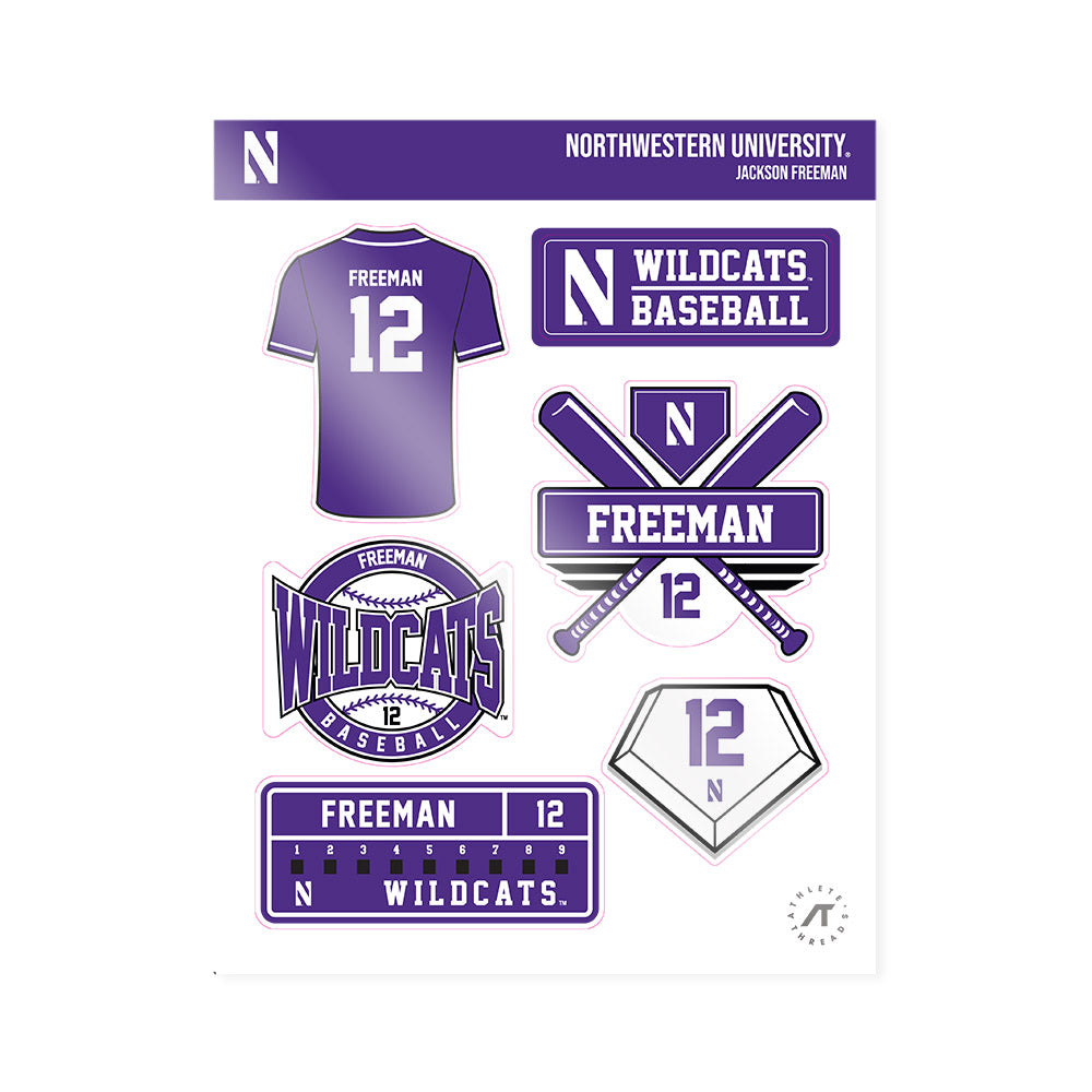 Northwestern - NCAA Baseball : Jackson Freeman - Sticker Sheet-0