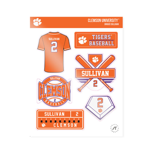Clemson - NCAA Baseball : Briggs SULLIVAN - Sticker Sheet-0