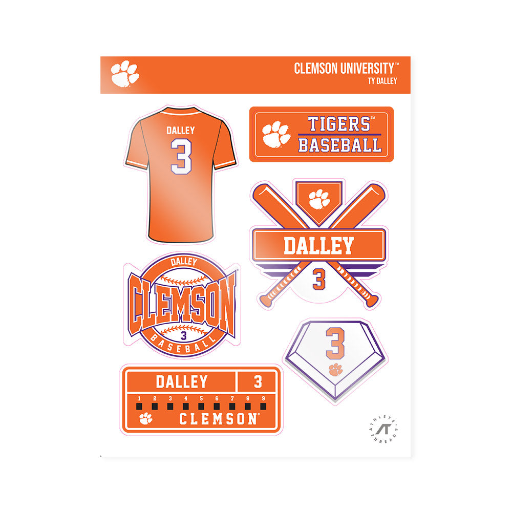 Clemson - NCAA Baseball : Ty Dalley - Sticker Sheet-0