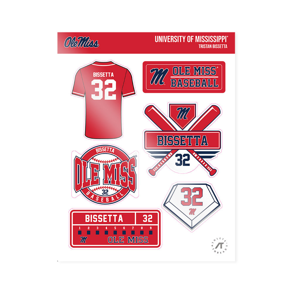 Ole Miss - NCAA Baseball : Tristan Bissetta - Sticker Sheet-0