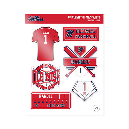 Ole Miss - NCAA Baseball : Brayden Randle - Sticker Sheet-0