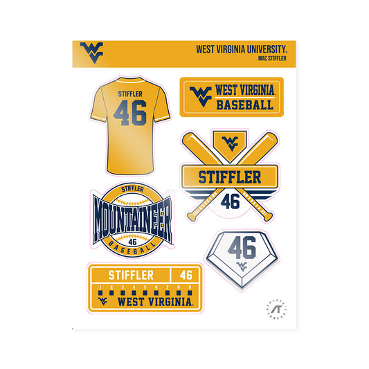 West Virginia - NCAA Baseball : Mac Stiffler - Sticker Sheet-0