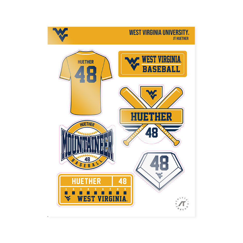 West Virginia - NCAA Baseball : JT Huether - Sticker Sheet-0