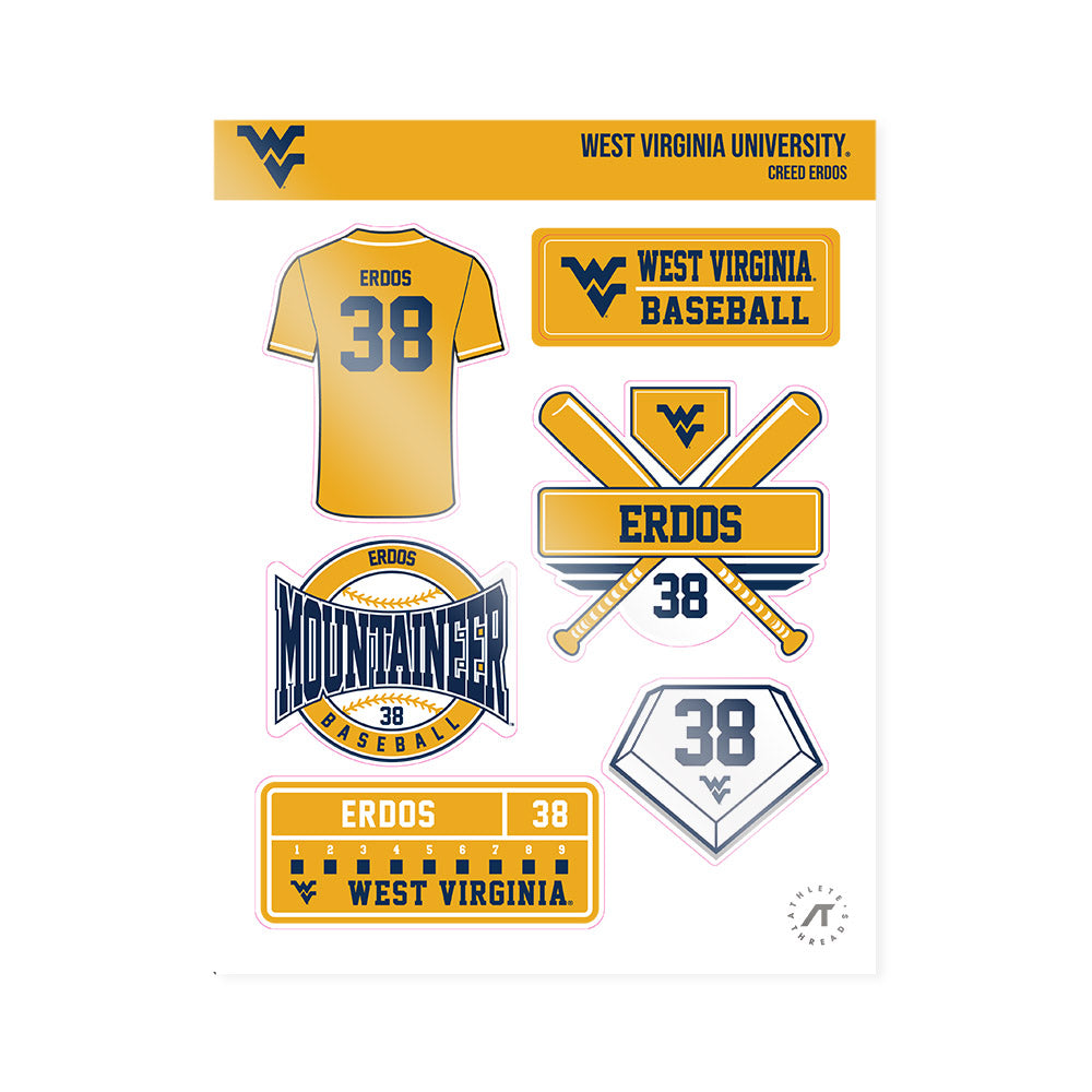 West Virginia - NCAA Baseball : Creed Erdos - Sticker Sheet-0