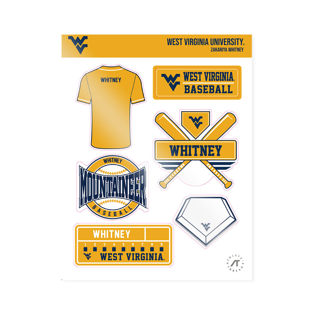 West Virginia - NCAA Baseball : Zakariya Whitney - Sticker Sheet-0