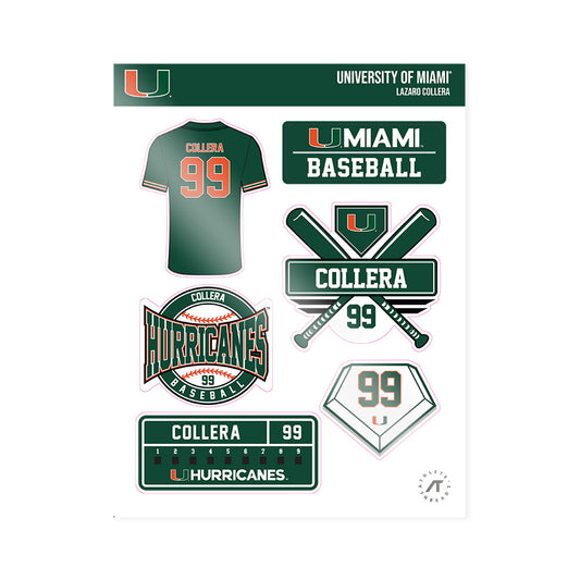 Miami - NCAA Baseball : Lazaro Collera - Sticker Sheet-0