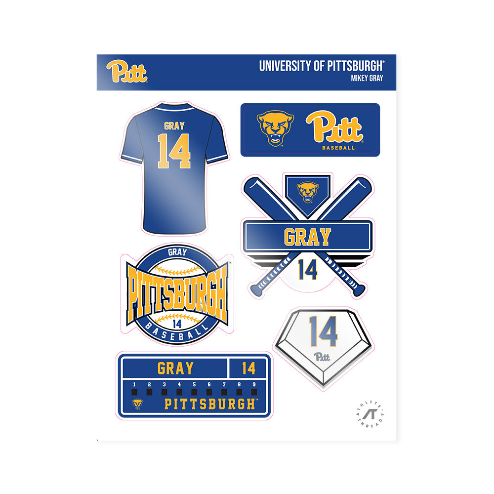 Pittsburgh - NCAA Baseball : Mikey Gray - Sticker Sheet-0