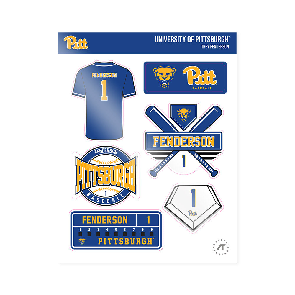 Pittsburgh - NCAA Baseball : Trey Fenderson - Sticker Sheet-0