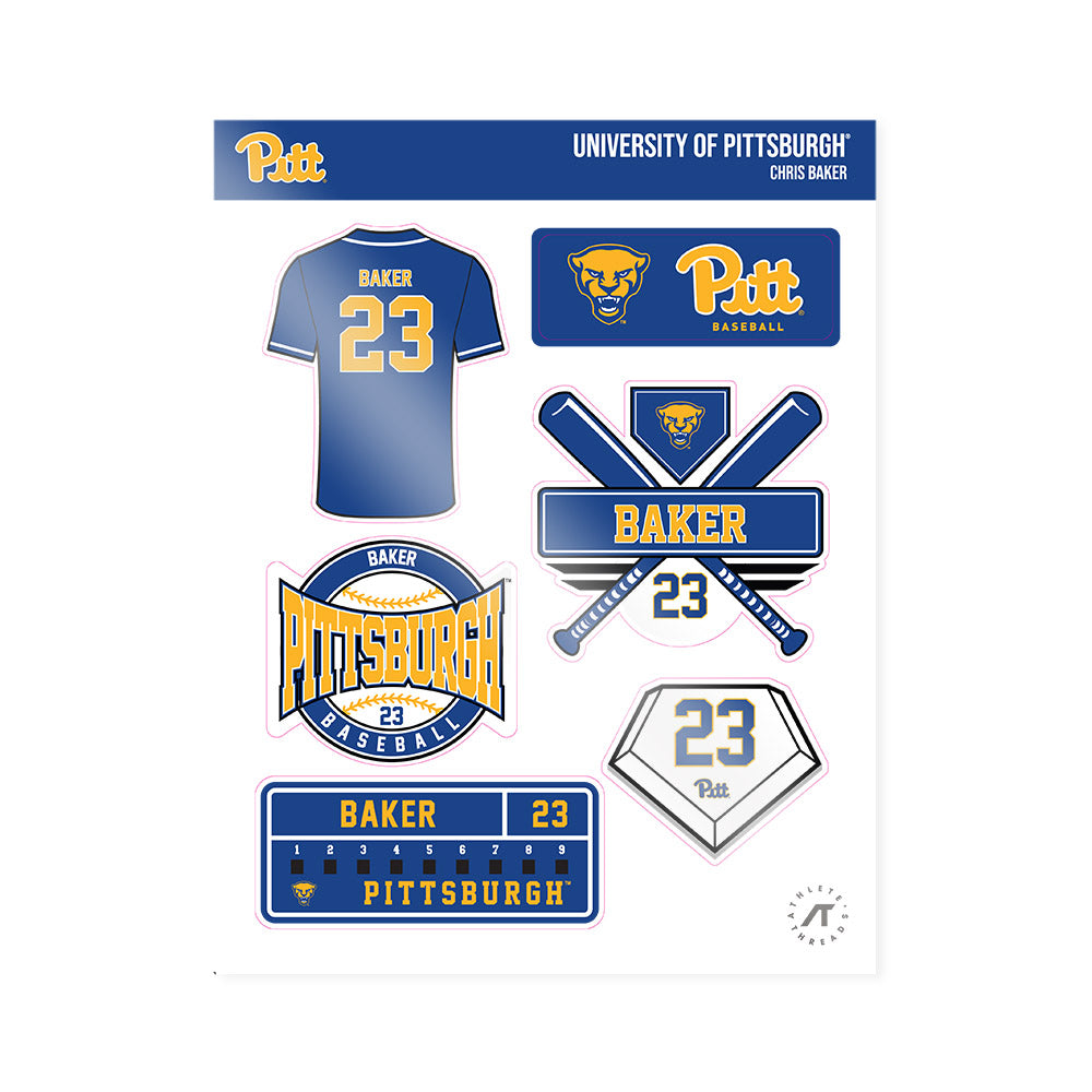 Pittsburgh - NCAA Baseball : Chris Baker - Sticker Sheet-0