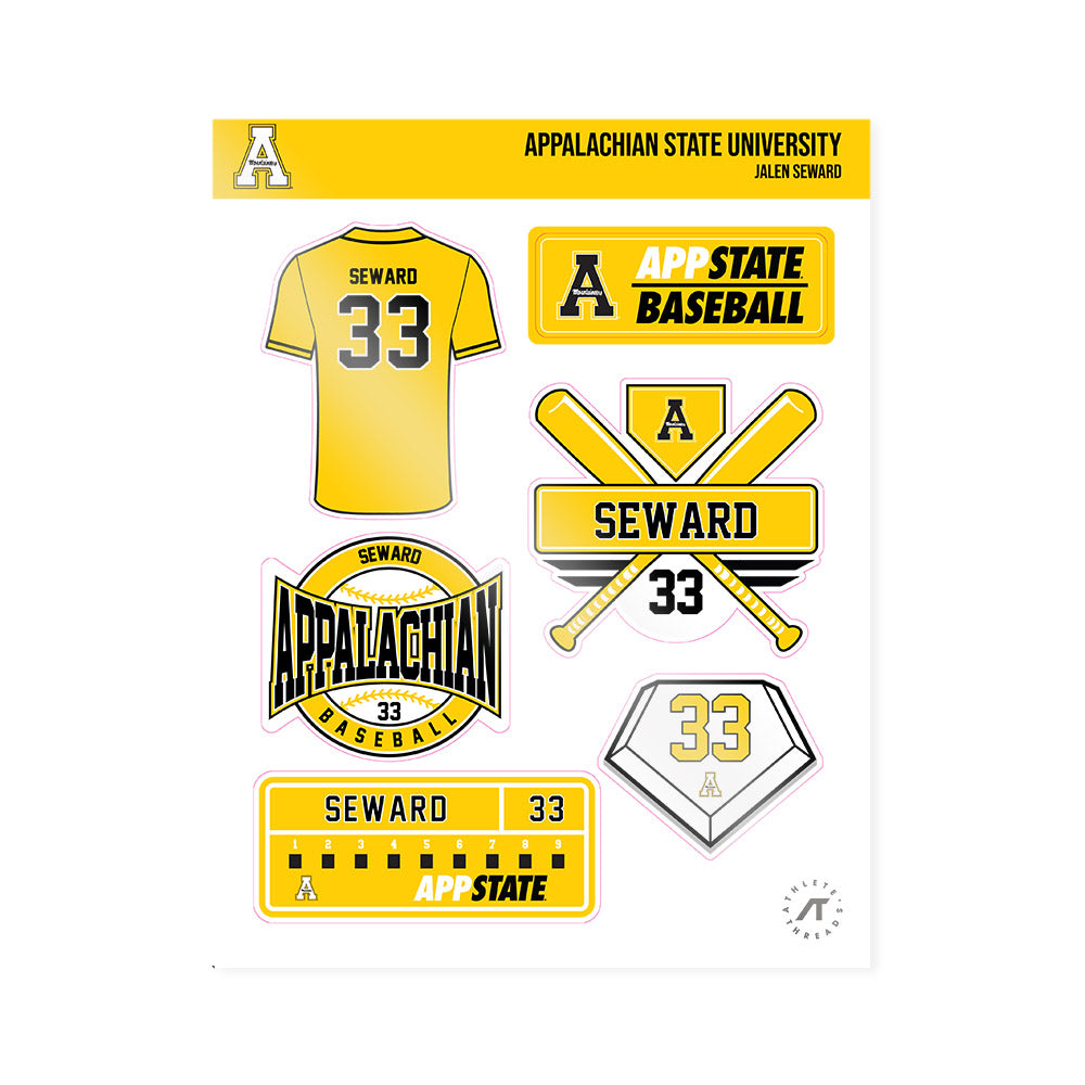 App State - NCAA Baseball : Jalen Seward - Sticker Sheet-0