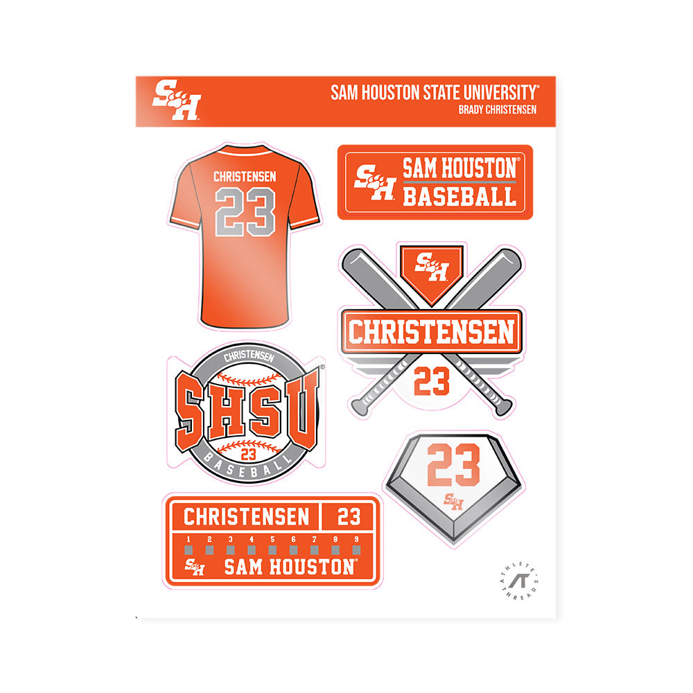 SHSU - NCAA Baseball : Brady Christensen - Sticker Sheet-0