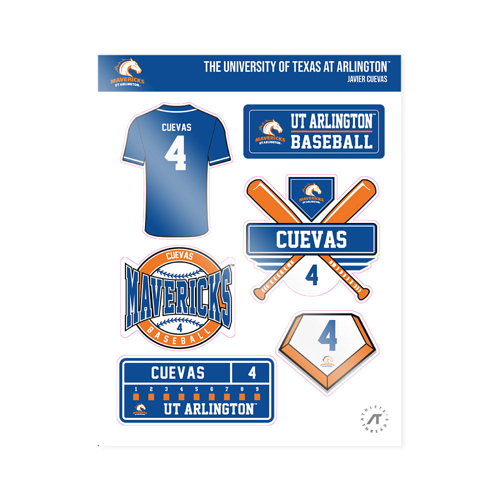 Texas Arlington - NCAA Baseball : Javier Cuevas - Sticker Sheet-0