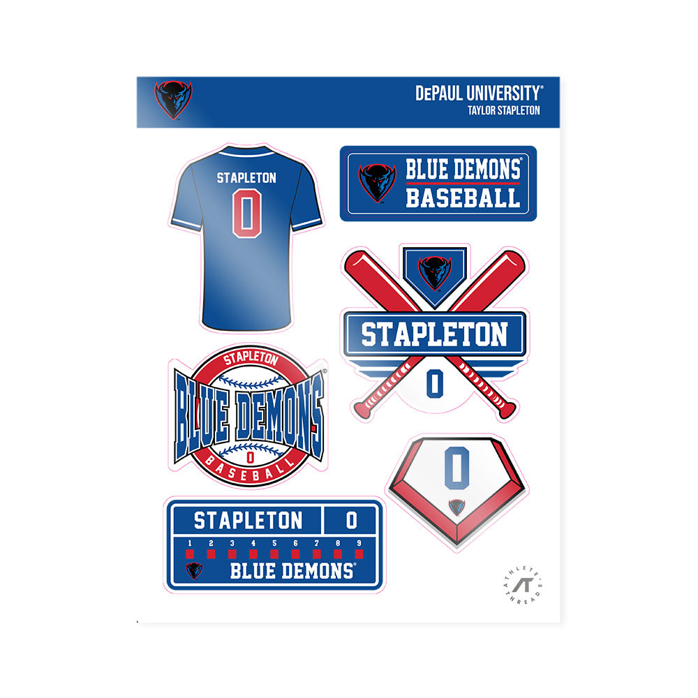 DePaul - NCAA Baseball : Taylor Stapleton - Sticker Sheet-0