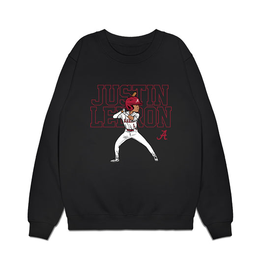 Alabama - NCAA Baseball : Justin Lebron - Player Illustration Premium Crewneck Sweatshirt-0