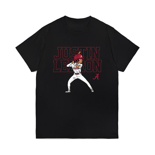 Alabama - NCAA Baseball : Justin Lebron - Player Illustration Premium T-Shirt-0