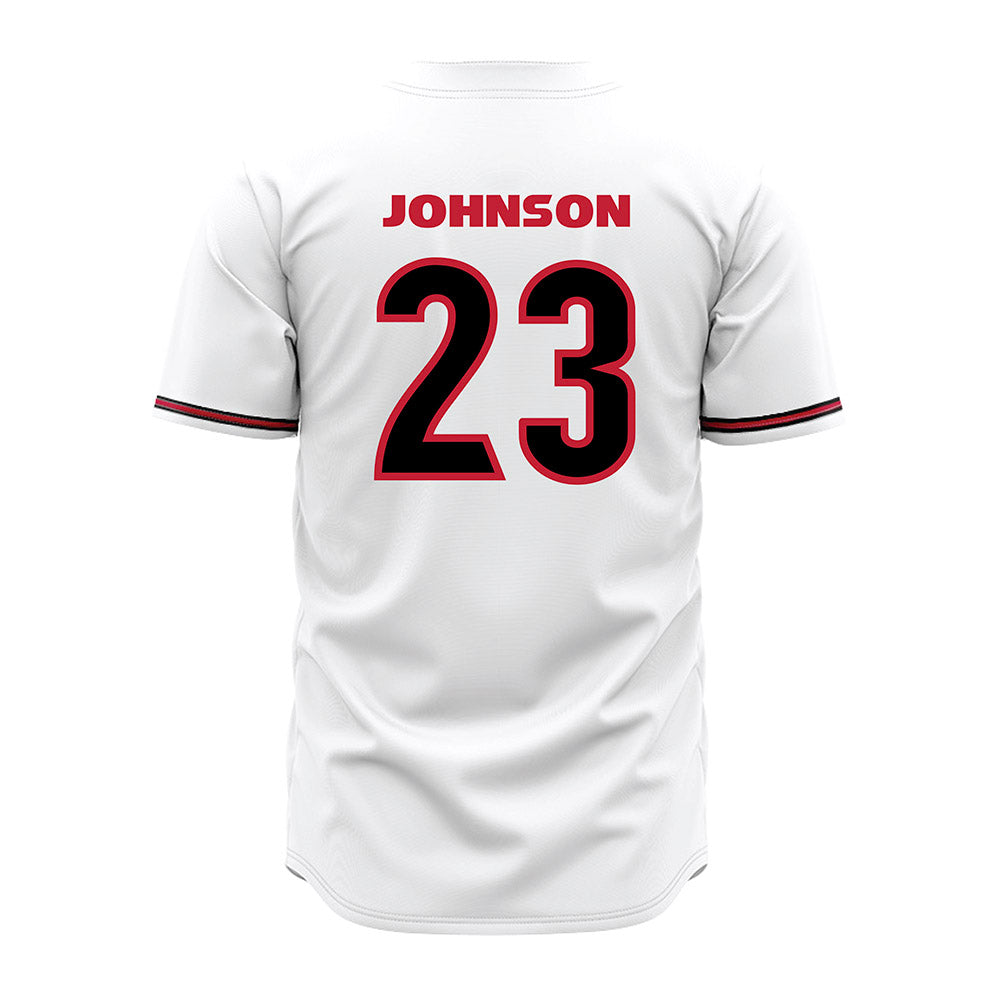 Georgia - NCAA Baseball : Cole Johnson - White Jersey-1