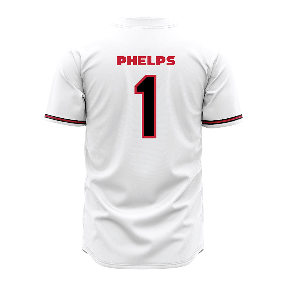 Georgia - NCAA Baseball : Tre Phelps - White Jersey-1