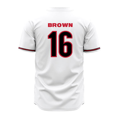 Georgia - NCAA Baseball : Zachary Brown - White Jersey-1