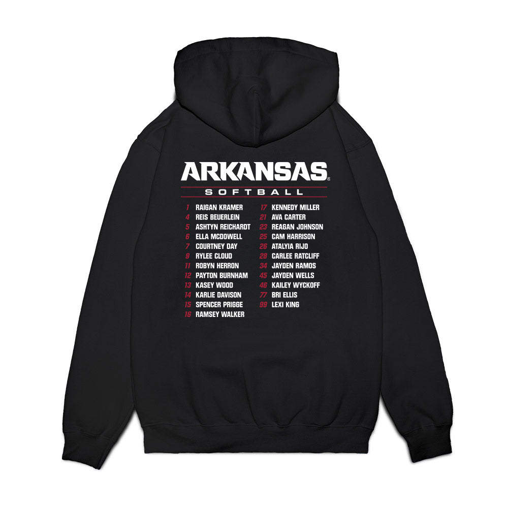Arkansas - NCAA Softball : - Roster Premium Hooded Sweatshirt-1