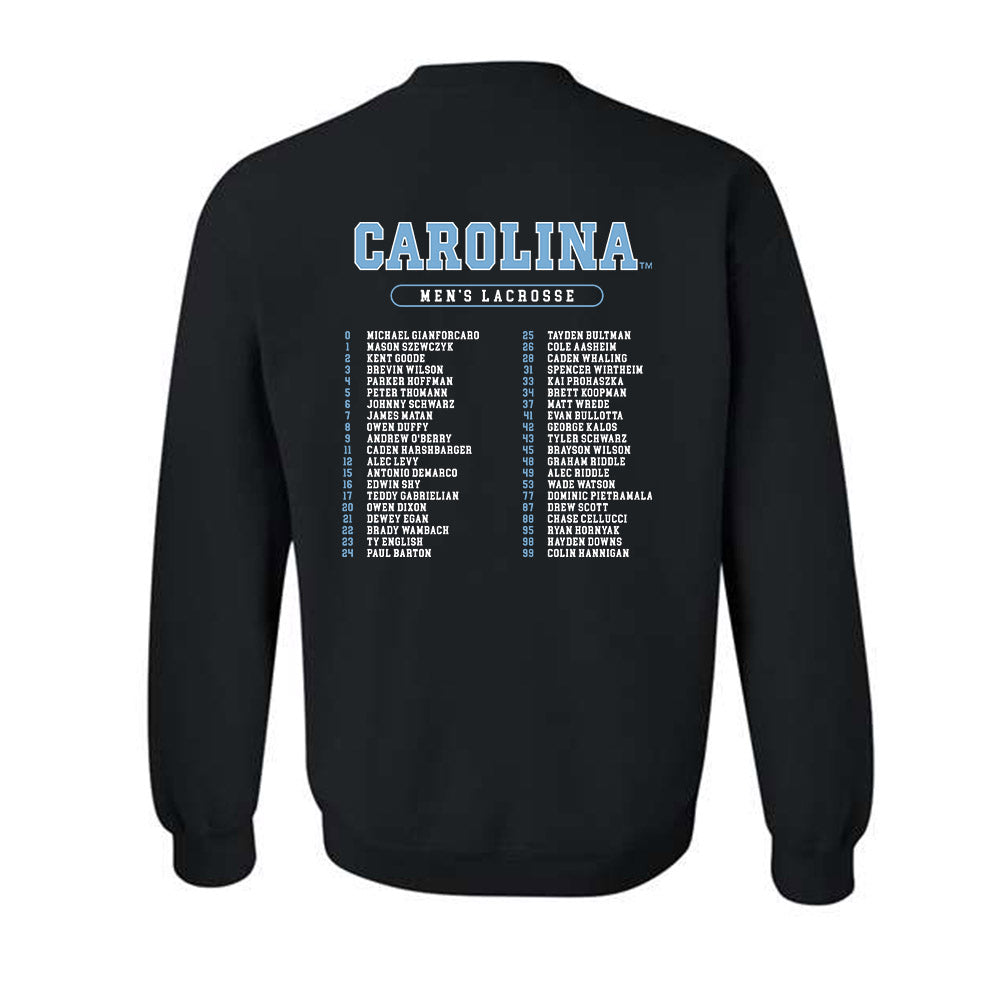UNC - NCAA Men's Lacrosse : - Roster Crewneck Sweatshirt-1