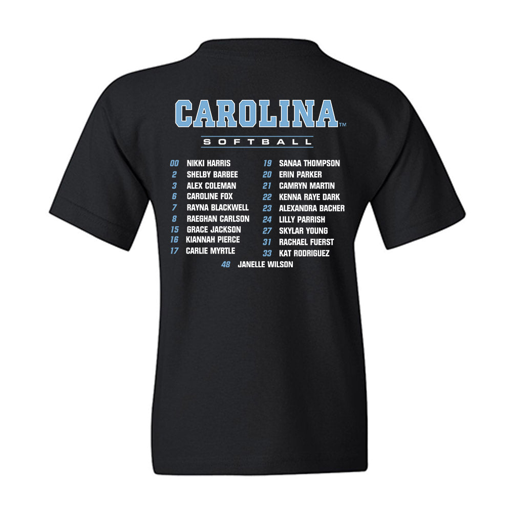 UNC - NCAA Softball : - Roster Youth T-Shirt-1