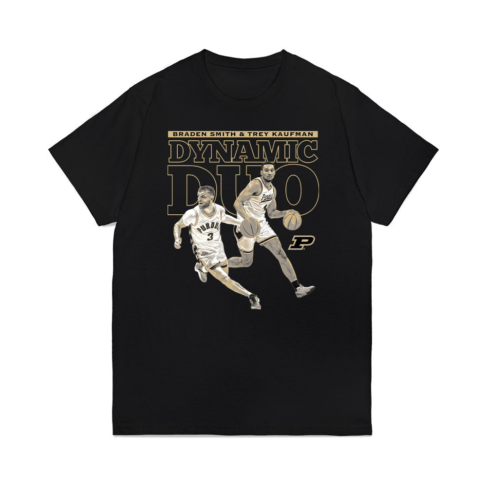 Purdue - NCAA Men's Basketball : - Dynamic Duo Collage Premium T-Shirt-0