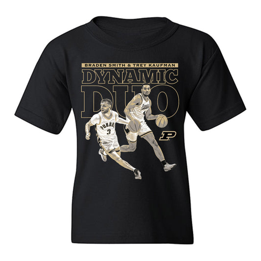 Purdue - NCAA Men's Basketball : - Dynamic Duo Collage Youth T-Shirt-0